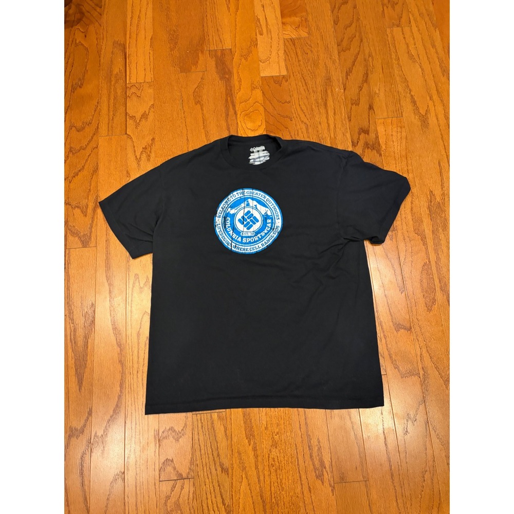 Columbia Sportswear Mens Large Black Graphic T-Shirt Greater Outdoors Mountain